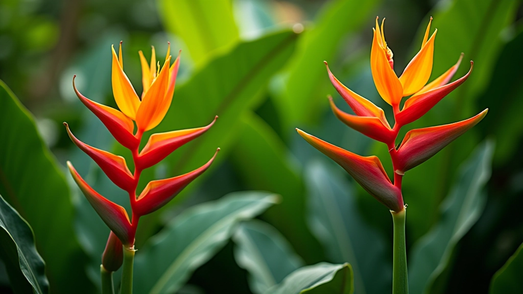 Colorful exotic flowering plants and subtropical plants thriving in Kerry garden setting, vibrant flowers and green foliage, garden display